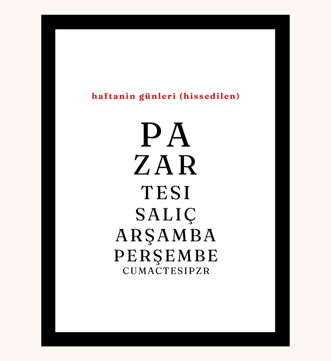 Poster - Haftanın günleri