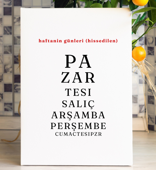 Poster - Haftanın günleri